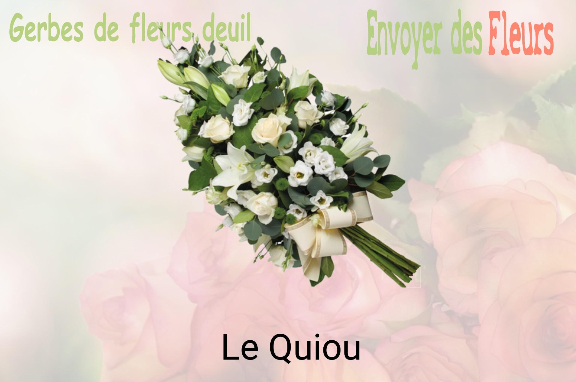 Gerbe de fleurs de deuil livrée à Le Quiou